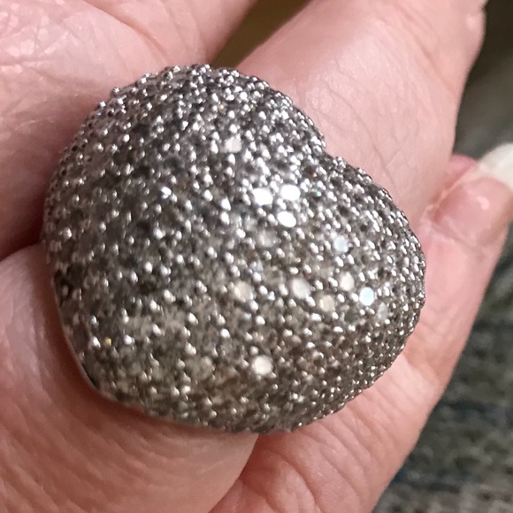 Bubble Heart Statement Ring - approx. size 7 - Picture 7 of 11